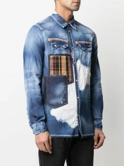 Dsquared2 chemise en jean à effet usé