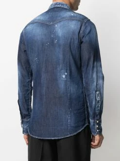 Dsquared2 chemise en jean à effet délavé