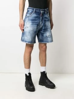 Dsquared2 short en jean à effet délavé