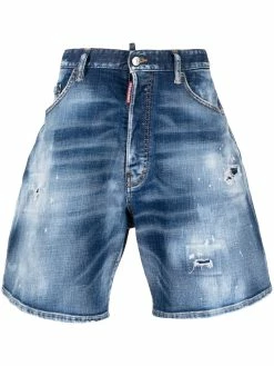 Dsquared2 short en jean à effet délavé