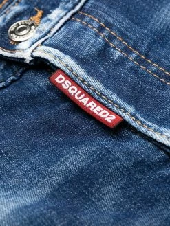 Dsquared2 short en jean à effet délavé
