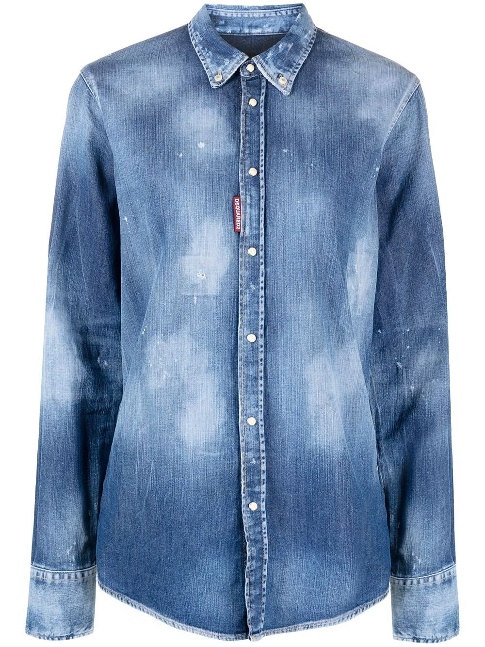 Prix Sacrifiés Dsquared2 Chemise en jean à effet usé chemises femme 3 Dsquared2 chemise en jean à effet usé