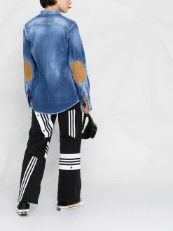 Prix Sacrifiés Dsquared2 Chemise en jean à effet usé chemises femme 13 Dsquared2 chemise en jean à effet usé