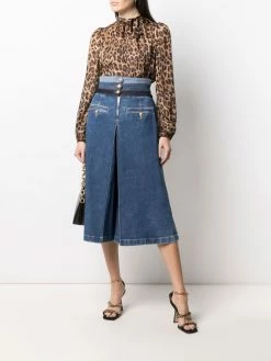 Dsquared2 jean ample court à taille haute