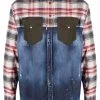 Dsquared2 Chemise en jean à empiècements à carreaux Prix Réduit chemises homme 2 Dsquared2 chemise en jean à empiècements à carreaux