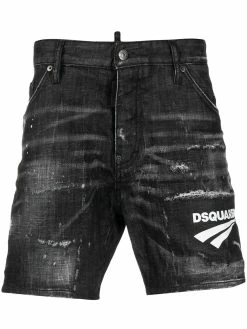 Dsquared2 short en jean à logo imprimé