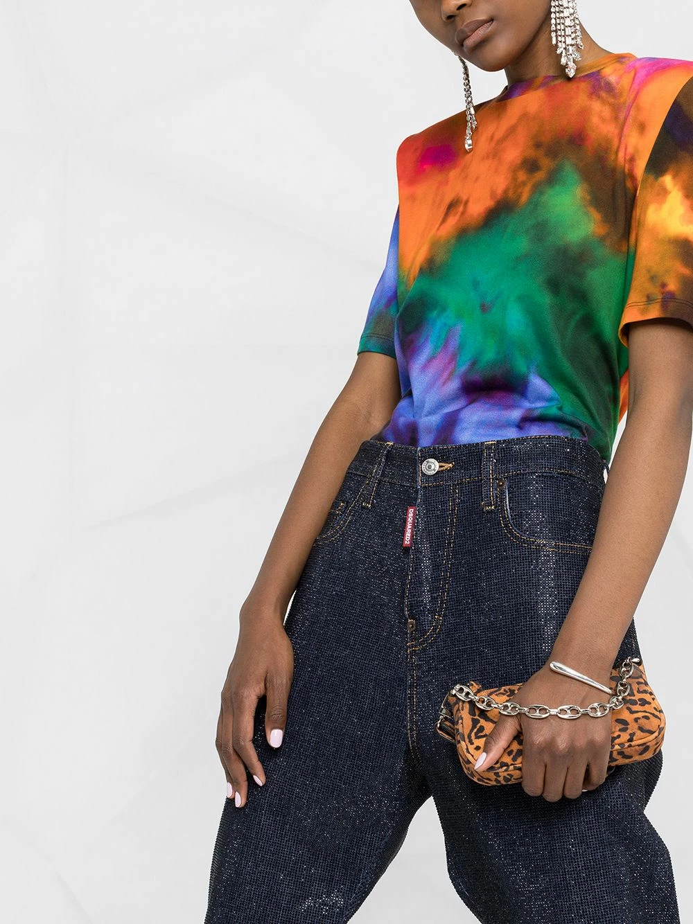 Dsquared2 Prix Légers Jean court à détails de clous jeans courts femme 7 Dsquared2 jean court à détails de clous