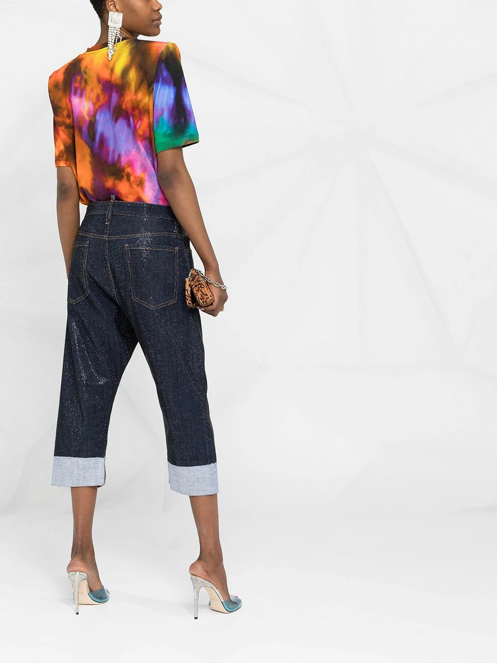 Dsquared2 Prix Légers Jean court à détails de clous jeans courts femme 8 Dsquared2 jean court à détails de clous