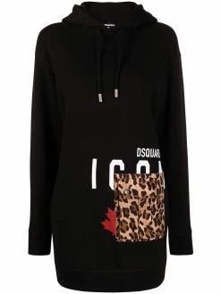 Dsquared2 robe-hoodie à logo imprimé