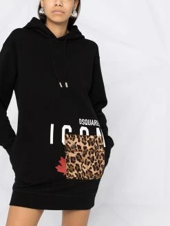 Dsquared2 robe-hoodie à logo imprimé