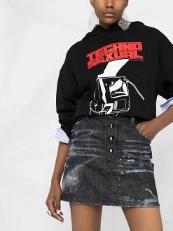 Dsquared2 jupe en jean à taille haute