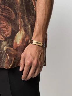 Dsquared2 bracelet en cuir à plaque logo
