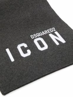 Dsquared2 écharpe en maille nervurée à logo brodé