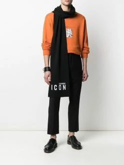 Dsquared2 écharpe en maille nervurée à logo brodé