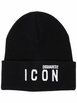 Dsquared2 écharpe en maille nervurée à logo brodé