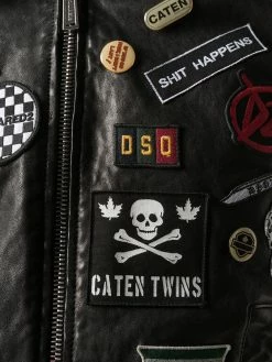 Dsquared2 veste en cuir à logo