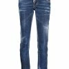 Dsquared2 jean court skinny à effet usé