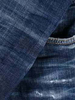 Dsquared2 jean court skinny à effet usé