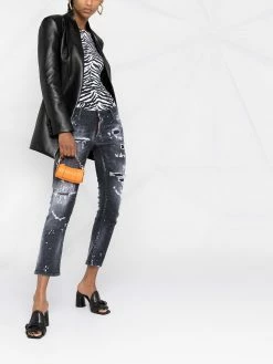 Dsquared2 jean crop à effet usé
