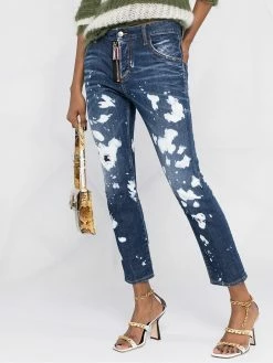 Dsquared2 jean à effet délavé