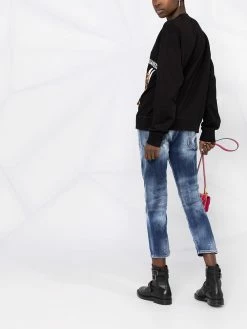 Dsquared2 jean crop à effet usé