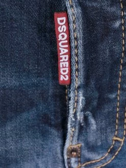 Dsquared2 jean crop à effet usé