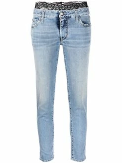 Dsquared2 jean court skinny à détails en dentelle