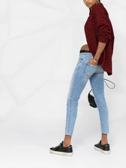 Dsquared2 jean court skinny à détails en dentelle