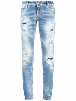 Dsquared2 jean skinny à effet usé