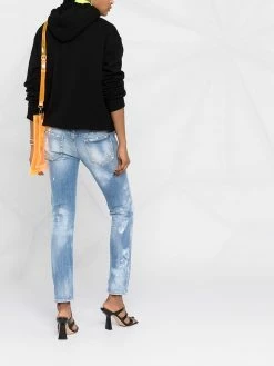 Dsquared2 jean skinny à effet usé