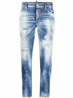 Dsquared2 jean skinny à effet usé