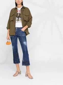 Dsquared2 jean crop à effet usé