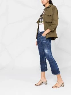 Dsquared2 jean crop à effet usé