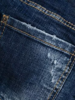 Dsquared2 jean crop à effet usé