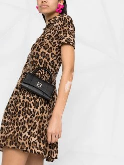 Dsquared2 robe-chemise à imprimé léopard