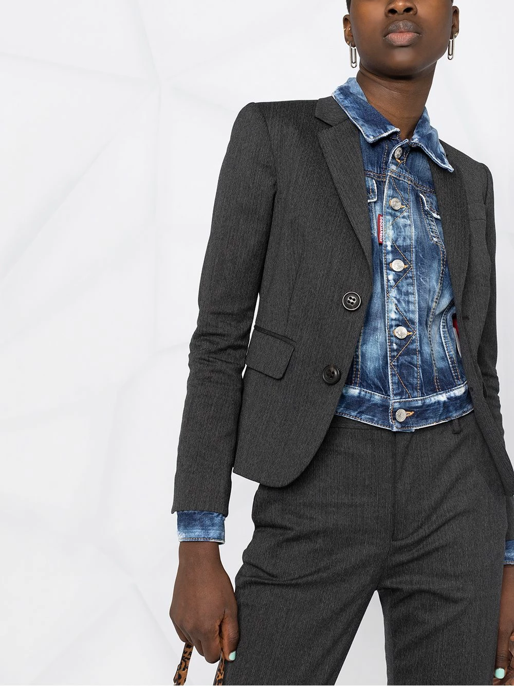 Qualité garantie 100% Dsquared2 Blazer à effet superposé blazers femme 7 Dsquared2 blazer à effet superposé