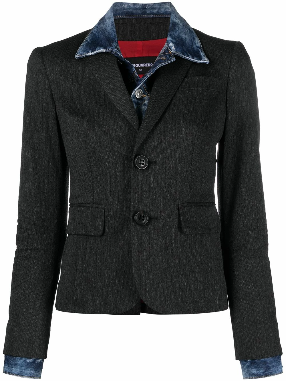 Qualité garantie 100% Dsquared2 Blazer à effet superposé blazers femme 3 Dsquared2 blazer à effet superposé