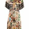 Dsquared2 robe mi-longue à design patchwork