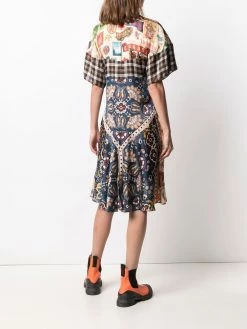 Dsquared2 robe mi-longue à design patchwork