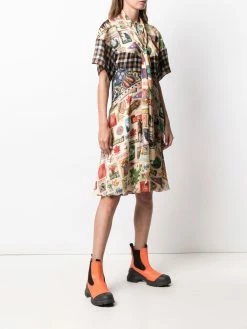 Dsquared2 robe mi-longue à design patchwork