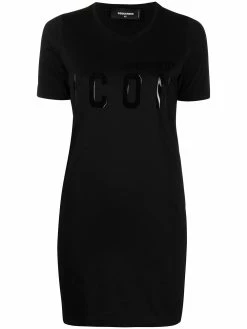 Dsquared2 robe-chemise à logo imprimé