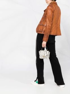 Dsquared2 veste en cuir à poches plaquées