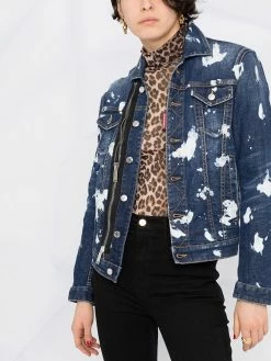 Dsquared2 veste en jean à effet délavé