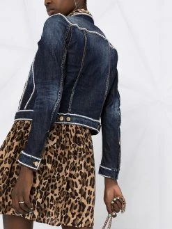 Dsquared2 veste en jean à bordures en perles