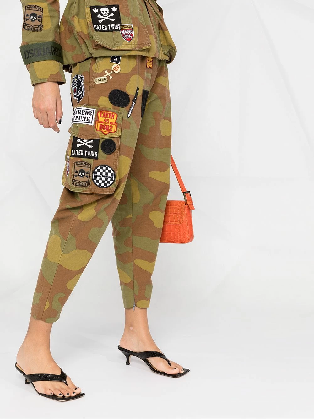 Authentique 100% Dsquared2 Pantalon court à imprimé camouflage pantalons fuselés femme 5 Dsquared2 pantalon court à imprimé camouflage