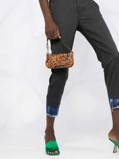 Dsquared2 pantalon en laine à ourlet en jean