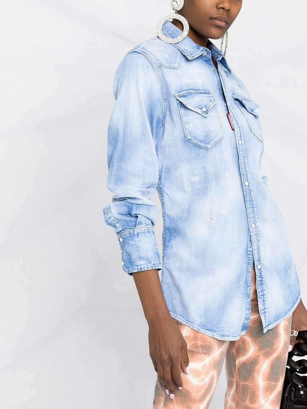 Dsquared2 Chemise à effet délavé Qualité Garantie chemises femme 5 Dsquared2 chemise à effet délavé