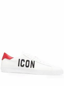 Dsquared2 baskets Icon en cuir à logo brodé
