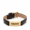 Dsquared2 bracelet en cuir à plaque logo