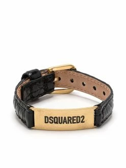 Dsquared2 bracelet en cuir à logo gravé